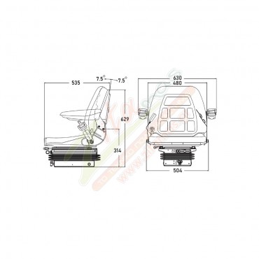 Κάθισμα COBO SC85-M200 με Κάλυμμα Υφασμάτινο